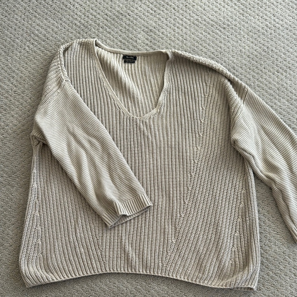 Massimo Dutti Cream Knit Sweater